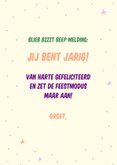 Stoere verjaardagskaart robot die fotolijst omhoog houdt 3