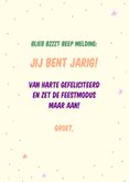 Stoere verjaardagskaart robot die fotolijst omhoog houdt 3