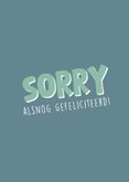 Te laat verjaardagskaart met illustratie van gevallen ijsje 2