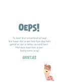 Te laat verjaardagskaart met illustratie van gevallen ijsje 3
