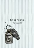 Toffe verjaardagskaart gefeliciteerd autosleutel goud foto 2