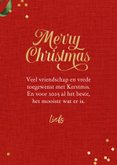 Traditionele kerstkaart ruitjes patroon rood lampjes foto 3