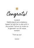 Trendy geslaagdkaart you did it zon goud streeppatroon geel  3