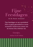 Trendy kerstkaart kleurrijk streeppatroon kader goud 3
