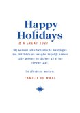Trendy kerstkaart met modern kerstboompje donkerblauw 3