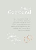 Trendy pas getrouwd trouwkaartje met foto symbolen olijftak 3