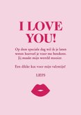 Trendy roze valentijnskaartje met foto en kusjes 3