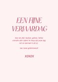 Trendy roze verjaardagskaart met opsomming van complimenten 3