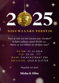 Trendy uitnodiging oud & nieuw feestje met discobal 3