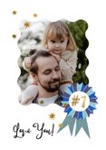 Trendy vaderdagkaart world’s best dad vaandel #1 goud 2