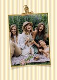 Trendy vakantiekaart bon voyage streeppatroon zon goud 2
