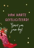 Trendy verjaardagskaart howdy holidays cowboyboot ster goud 2