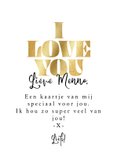 Trendy wenskaart I love you lijnillustratie handen goud 3