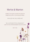Trouwkaart droogbloemen met warme tinten 3