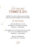 Trouwkaart minimalistisch velvet lijnillustratie foliedruk 3