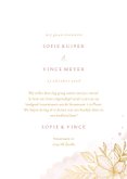 Trouwkaart romantisch gouden bloemen met roze waterverf 3