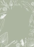 Trouwkaart save the date bohemian lijntekening kalender Achterkant