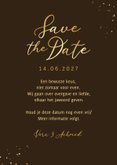 Trouwkaart save the date foto goud spetters stijlvol 3