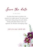 Trouwkaart Save the date helleborus eucalyptus duiven 3