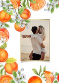 Trouwkaart save the date sinaasappels met bloesem 2