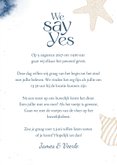 Trouwkaart we say yes strand zee water schelpen verf 3