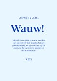 Typografisch felicitatiekaartje wauw een jongetje 3