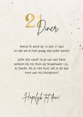 Uitnodiging 21-diner met groene waterverf en gouden details 3
