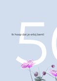 Uitnodiging 50 roze bloemen waterverf-look 2