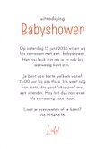 Uitnodiging babyshower met eendje en konijntje 3