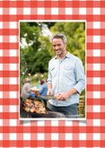 Uitnodiging barbecue rode ruitjes en tekstkader 2