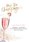 Uitnodiging Bridal Shower champagne watercolour goudlook 2