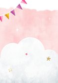 Uitnodiging communie feestje met een eenhoorn unicorn  Achterkant