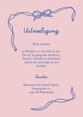 Uitnodiging doodle strik en taart met strepen 3