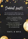 Uitnodiging dubbel feest ballonnen goud confetti met foto's 3