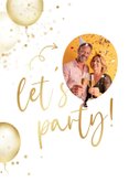 Uitnodiging dubbel feest feestelijk gouden ballonnen 2