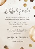 Uitnodiging dubbel feest met ballonnen en confetti en foto's 3