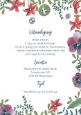 Uitnodiging feestje botanisch bloemen wijn 3