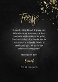 Uitnodiging feestje goud fotocollage met spetters 3