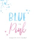 Uitnodiging gender reveal blue or pink confetti 2