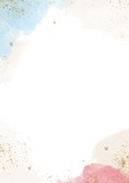 Uitnodiging gender reveal party waterverf blauw roze foto Achterkant