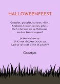 Uitnodiging halloween met kat spinnen en pompoenen 3