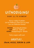 Uitnodiging Halloween party met lief spookje 3
