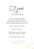 Uitnodiging huwelijksjubileum - gouden silhouet bruidspaar 3