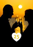 Uitnodiging jubileum champagne en slingers binnen eigen foto 2