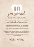 Uitnodiging jubileumfeest 10 jaar beige liefde hart 3