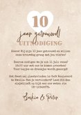 Uitnodiging jubileumfeest 10 jaar beige liefde hart 3