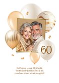 Uitnodiging jubileumfeest 60 jaar getrouwd ballonnen goud 2
