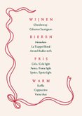 Uitnodiging kerst menu ruit en strikje 2
