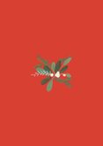 Uitnodiging kerstdiner botanische illustratie kerst Achterkant