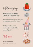 Uitnodiging kerstdiner doodle illustratie winter kerstfeest 3